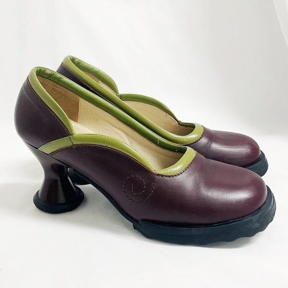 John Fluevog Shoes - JOHN FLUEVOG Deep Purple Leather Shoes With Rubber Soles